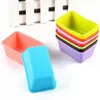 Rectangle Silicone Small Loaf Pan Silicone Muffin Baking Cups Cupcake Cake Mold 7.6*5.5*2.8cm new