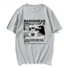 Мужские положиные футболка Radiohead Men Vintage Classic Tees North America Tour Rock Boy Camisetas Hombre Hip Hop Unisex 100 хлопок негабаритные топы 230729