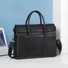 Aktentaschen Herrenhandtasche aus echtem Leder, Business-Aktentasche, erste Schicht, Rindsleder, Schultertasche, Laptoptasche, Reise, Arbeit, Herren-Tragetaschen