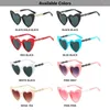 Sunglasses Heart-Shaped Trendy UV400 Shades Women Metal Chain Temples Sun Glasses Cycling Novelty Party Cosplay Eyewear