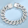 Selling 14mm Cuban Link Bracelet Iced Out Miami Gold Plated Hip Hop Full Moissanite Prong Diamond Bracelet for Men Women