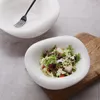 Plakalar 8/10 inç Set Beyaz Kemik Çin Şenlikli Salata Kaseleri Dekorasyon için Yemek Tepsisi Porselen Mutfak Tesisleri Plat