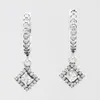 Earrings Women Transparent Square Crystal Silver Dangle earrings Bridal white Gold earrings Jhumka Shiny Girl Jewelry Anti Oxidised Earring