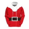 Felpe con cappuccio da uomo Felpe natalizie Autunno Inverno Babbo Natale Pullover Manica lunga Girocollo Maglione con coulisse Cappotto tascabile