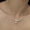 Naszyjniki wisiorki Pearn nierdzewna Pearl Vintage Choker Collarbone do Europy i prezentów kobiet w Stanach Zjednoczonych