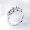 Bröllopsringar Smyoue White Gold 42CT RING FÖR KVINNOR FLOPPLING LAB GROWN DIAMOND BRIGHT BAND S925 Solid Silver Jewelry Wholesale 230729