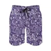 Herr shorts blommig paisley bräda dra sträng överdimensionerad kort blå boho stil män simning stammar klassiska