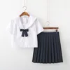 Kleidungssets Reinweißes Schulkleid Lolita Sommerrock JK Japanische Uniformen Top Krawatte Teen Mädchen Anime Cosplay Matrosenanzüge