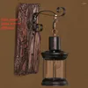 Wall Lamp Outdoor Antique LED Loft Wood Glass Restaurant Cafe Bar Sconces Vintage Industrial Retro Sconce For Bedroom