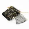 100 PCS black MOON STAR Organza Gunst Koord Zakken 4 MATEN Bruiloft Sieraden Verpakking Pouches Leuke Gift Bags FACTORY322x