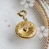 Pendentif Colliers 3pcs Lots En Acier Inoxydable Naturel Pierre Géométrie Ronde Charmes Diy Bijoux Pour Chaînes Vintage Faire En Gros