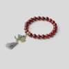 Charm Bracelets Handmade Budismo Tibetano Chakra Mala Pulseira Borla Om Healing Red Wood Frisado Lucky Strand Para Mulheres Homens