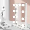 Applique Murale 10 Pcs Beauté Miroir Avant Ampoule Vanité USB Ampoules Plastique LED Maquillage Sans Fil