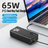 Power Bank per telefoni cellulari Power Bank 50000mAh 65W Type C PD Powerbank a ricarica rapida bidirezionale per iPhone 14 Xiaomi Huawei Samsung Laptop Notebook Tablet Mac L230824