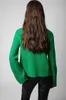 23SSデザイナータイドZadig Voltaire Pure Cotton Jacquard Smilling Face Letter Hanging Wool Green100％ウールセーター女性用セータークラシックファッション