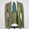 Trajes de hombre verde Blazer para traje de boda Homme novio esmoquin conjunto Terno Masculino Slim Fit piezas Vintage hombres Blazers248v