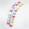 Adesivos de parede 18 pçs/lote efeito 3d cristal borboletas adesivo linda borboleta para crianças quarto decalques decoração de casa no