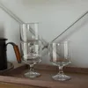 Weingläser mit hohem Fuß, Mousse-Wasserglas, sehr einfach, windfrisch, stapelbar, 300 ml gehärteter Essensbecher