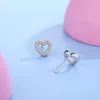 Earrings 18K Gold-Plated Peach Heart Full Of Diamonds Micro-Inlaid Women's Stud S925 Sterling Silver Hearts And Arrows Fresh And Simple crystal Heart-Shaped Earrings