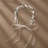 SLBRIDAL Haarspangen, handgefertigt, Strass, Perlen, Porzellan, Blume, Braut-Tiara, Stirnband, Hochzeit, Brautjungfern, Kopfschmuck, Ranke, Damenschmuck