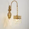 Wall Lamp Classical Crystal American Country Iron Light Luxury Bedroom Living Room Aisle Bedside