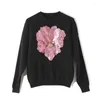 Pulls pour femmes luxe col rond tricoté pull mode pulls fleurs paillettes broderie dames hauts lâche tricot coton pull