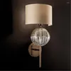 Wandlamp Amerikaanse retro stoffen lampenkap moderne woonkamer studeerkamer kantoor minimalistische woonaccessoires slaapkamer nachtkastje licht