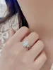 2023 الموضة الجديدة الأوروبية والأمريكية S925 Sterling Silver Natural Zircon White Opal Ring Oval High Beauty Ring Female