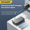 Питание мобильного телефона Банки Essager Power Bank Portable 15000 мАч в USB C Кабель Внешний запасной аккумулятор USB C для iPhone iPad MacBook 65W Fast Charger L230728