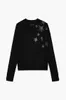 Zadig Voltaire suéteres de malha designer star love hot drill preto 100 caxemira suéter feminino tops superdimensionados