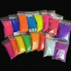 Nagelglitter blandade 10 neonfärger fluorescerande fosforpigmentpulver för nagel glöd under ultraviolett ljus 1Lot10Colors 10 -program per färg 230729