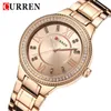 Montres-bracelets CURREN Mode Femmes Montres Top Marque De Luxe Dames Fille Montre-Bracelet En Acier Inoxydable Bracelet Classique Casual Femme Horloge 9004 230729