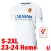 23 24 Real Zaragoza FRAN GAMEZ Soccer jerseys JAVI ROS ALEJANDRO 2023 2024 Zapater MIGUEL Ivan Manu Home Away Footabll Shirts Men Uniforms Kids Kits Socks Full Sets