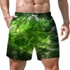 Shorts masculino verão verde joia impresso em 3D estilo casual tendência da moda solto