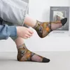 Herensokken Happy Ankle Enjoying An Orange Capybara Cute Animal Street Style Casual Crew Sock Gift Pattern Printed