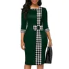 Casual Dresses Sheath Dress Chic Women's Elegant Commute Style Flattering Slim Fit High Waist Patch Work Design For Business