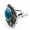 Cluster Rings 25 20mm Fancy Design BLUE Natural Turquoise MARCASITE 925 STERLING SILVER RING SIZE 7/8/9/10