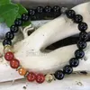 Strand WMB31674 Agate noire Onyx cornaline pierres de guérison poignet Mala méditation spirituelle Bracelet de Yoga pour hommes et femmes