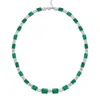 Strands Strings QTT Vintage Charm Luxury 925 Sterling Silver Columbia Emerald Collar para Mujeres Banquet Party Gargantillas Joyería Fina Regalo 230729