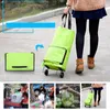 Storage Bags 2 In 1 Foldable Shopping Cart With Wheels Premium Oxford Fabric Multifunction Bag Organizer High Capacity Drop