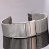 Посмотреть полосы сетчатой ​​миланской петли Bracelet Braclet 16 мм 20 мм 20 мм 22 -мм 24 -мм серебряной черной умной часовой ленты для Galaxy Watch 4 5 Pro Crap 230729