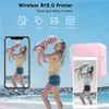 Mini Photo Printer Portable Wireless BT Thermal Photo For IOS Android Mobile Phone, Inkless Printing Gift Study Label With 1rolls Of Paper