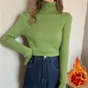 Kadın Sweaters Sıradan Örgü Polar Basic Cuthicken Velvet Jersey Blughlegleneck Yumuşak Sıcak Zarif Kış Kazak Uzun Kollu Üst Slim Sweater 230729