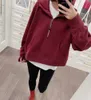 Yoga sweatshirt tüpü tam yarım zip kapüşonlu kapüşonlu açık eğlence sweatshirtler spor kıyafetleri serin kadınlar üstleri egzersiz fitness kalın ceketler lu-30 nefes alabilen tasarım 333