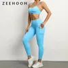 Active Sets ZEEHOOH Yoga For Women Gym Sportswear Running Breathable Ms Sports Suit Scrunch BuUnderwear Set Quality Leggings