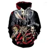 Men's Hoodies 2023 Sweatshirt Horror Movie 3D Hoodie Printed Fashion Jacket Sweater Fall Casual Coat Unisex