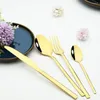 Dinnerware Sets 16pcs Stainless Steel Cutlery Set Knives Fork Flatware Mint Green Gold Tableware Silverware Kitchen Accessories