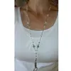 Choker Q0KE Nieuwigheid Badge Houder Lanyard Ketting Holle Kralen Mode Witte Parels Kettingen Cadeau Voor Vrouwen Meisjes