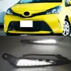 1 paire pour Toyota Vitz 2016 2017 2018 voiture LED feux diurnes DRL jaune clignotant lumière pare-chocs lampe brouillard Lamp252x