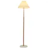 Vloerlampen Nordic Marble Base Lamp Voor Woonkamer Decoratie Slaapkamer Amerikaanse Minimalistische Geplooide Lampenkap Home Decor LED